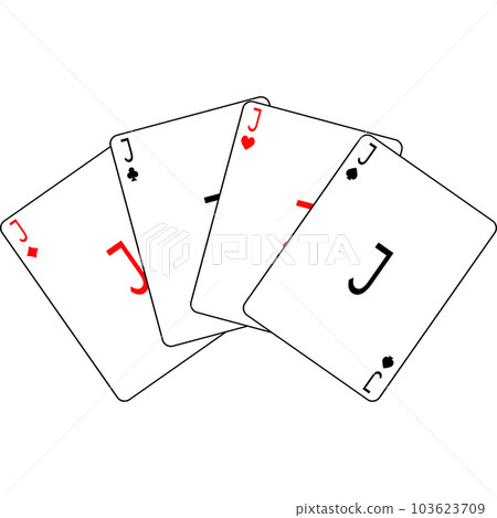 Jack cards of different suits are fanned out. Jack cards of different suits are fanned out. 103623709
