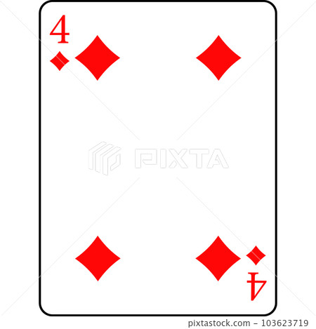 Diamonds four. A deck of poker cards. Diamonds four. A deck of poker cards. 103623719