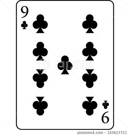 Clubs nine. A deck of poker cards. Clubs nine. A deck of poker cards. 103623721