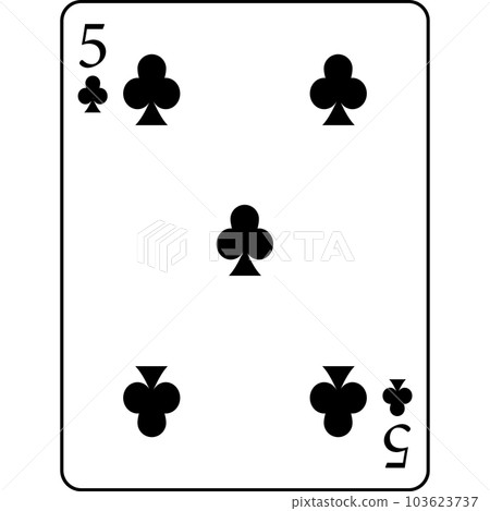 Clubs five. A deck of poker cards. 103623737