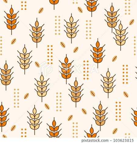 Seamless pattern with spikelets, grains Seamless pattern with spikelets, grains 103623815