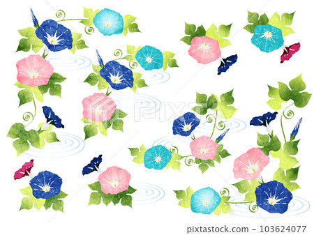 五顏六色的牽牛花框架集 103624077