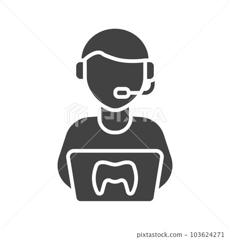 Gamer icon vector image. Gamer icon vector image. 103624271
