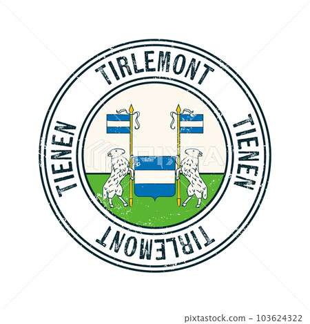 Tirlemont city grunge rubber stamp 103624322