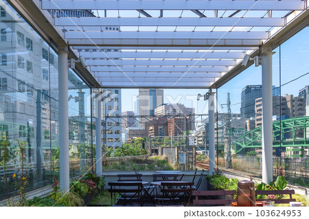 Platinum Fish railway cafe at mAAch ecute Manseibashi in Kanda, Tokyo, Japan. May 1, 2023 103624953