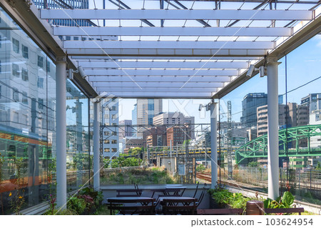 Platinum Fish railway cafe at mAAch ecute Manseibashi in Kanda, Tokyo, Japan. May 1, 2023 Platinum Fish railway cafe at mAAch ecute Manseibashi in Kanda, Tokyo, Japan. May 1, 2023 103624954