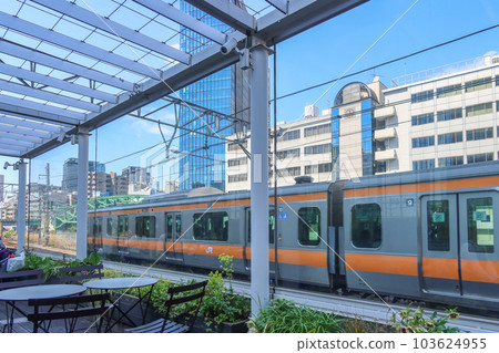 Platinum Fish railway cafe at mAAch ecute Manseibashi in Kanda, Tokyo, Japan. May 1, 2023 103624955