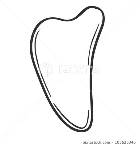Gua Sha massage tool. Jade massage scraper. Vector doodle hand drawn illustration 103626346