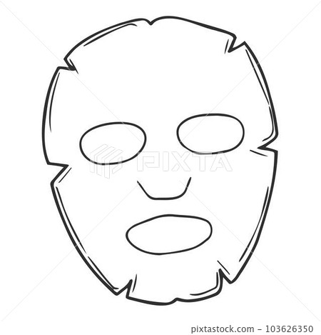 Doodle outline sheet mask isolated on white background. Doodle outline sheet mask isolated on white background. 103626350