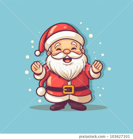 A cartoon santa claus waving his hands. Generative AI image. 103627101