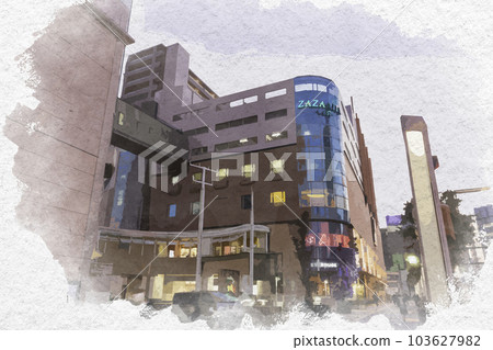 水彩風格 濱松市區 Zaza City 濱松市 靜岡縣濱松市 水彩風格 濱松市區 Zaza City 濱松市 靜岡縣濱松市 103627982