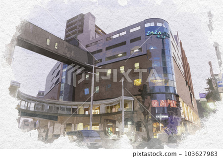 水彩風格 濱松市區 Zaza City 濱松市 靜岡縣濱松市 水彩風格 濱松市區 Zaza City 濱松市 靜岡縣濱松市 103627983
