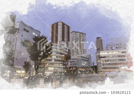 靜岡縣濱松市加治町水彩風格濱松市區 103628121