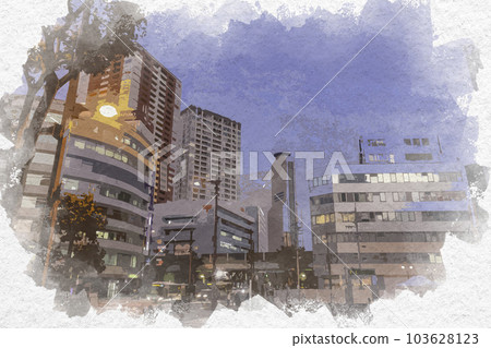 靜岡縣濱松市加治町水彩風格濱松市區 103628123