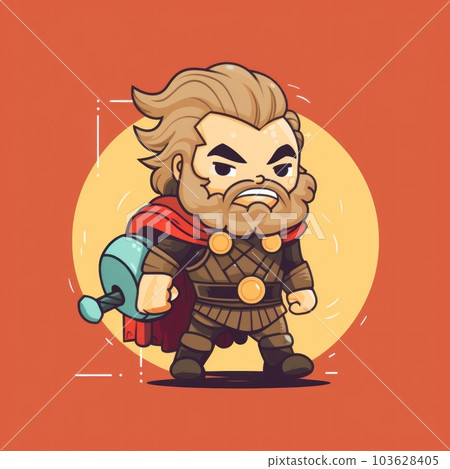 A cartoon character with a beard and a cape. Generative AI image. A cartoon character with a beard and a cape. Generative AI image. 103628405