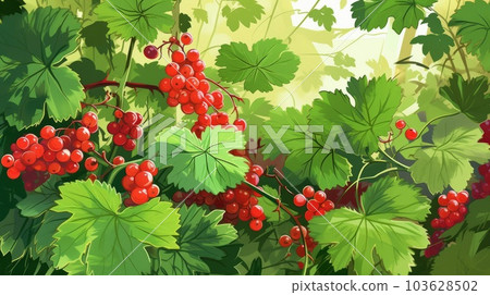 Fresh Organic Currant Berry Cartoon Horizontal Background Illustration. Healthy Vegetarian Diet. Ai Generated drawing Background Illustration with Delicious Juicy Currant Berry. Fresh Organic Currant Berry Cartoon Horizontal Background Illustration. Healthy Vegetarian Diet. Ai Generated drawing Background Illustration with Delicious Juicy Currant Berry. 103628502
