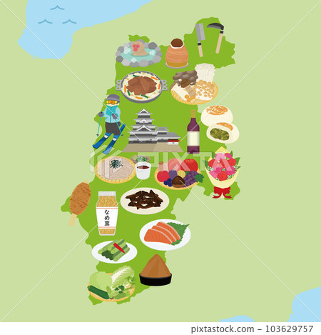 Nagano prefecture specialty illustration set Nagano prefecture specialty illustration set 103629757