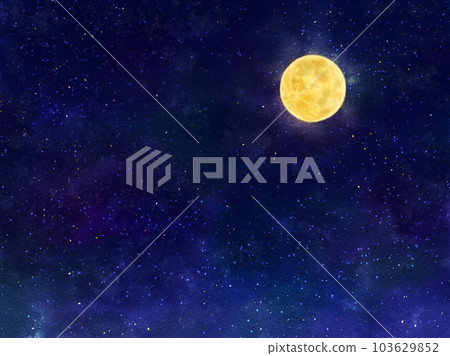模擬水彩風格的滿月和夜空 模擬水彩風格的滿月和夜空 103629852