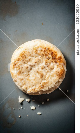Freshly Baked English Muffin Bread Photorealistic Vertical Background. Crusty Pastry, Gourmet Bakery. Ai Generated Lifelike Background with Aromatic Traditional English Muffin Bread. 103630050