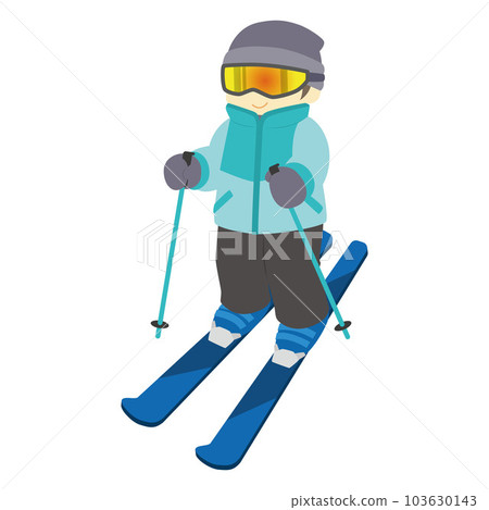 一個人滑雪的插圖 一個人滑雪的插圖 103630143