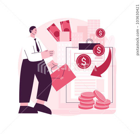 Revenue agency abstract concept vector illustration. Tax law, remit GST and HST, business number registration, savings and pension plan, payroll account, family benefit, charity abstract metaphor. Revenue agency abstract concept vector illustration. Tax law, remit GST and HST, business number registration, savings and pension plan, payroll account, family benefit, charity abstract metaphor. 103630421