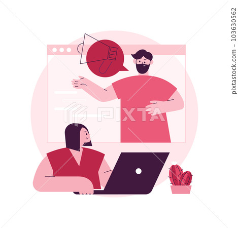 About us abstract concept vector illustration. Website menu, company information, corporate history and philosophy, starting web page, who we are, UI element, business profile abstract metaphor. 103630562