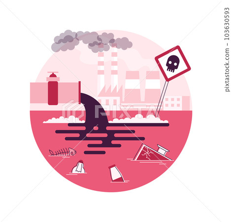 Water pollution abstract concept vector illustration. Water contamination, prevention of ocean pollution, environmental impact, river system degradation, illegal waste dumping abstract metaphor. Water pollution abstract concept vector illustration. Water contamination, prevention of ocean pollution, environmental impact, river system degradation, illegal waste dumping abstract metaphor. 103630593