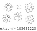 Cute flower face design illustration 103631223