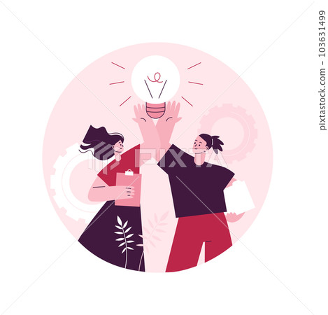 Creative idea abstract concept vector illustration. Creative team, idea management, insight notion, invention, breakthrough solution, finding inspiration, boost creativity abstract metaphor. Creative idea abstract concept vector illustration. Creative team, idea management, insight notion, invention, breakthrough solution, finding inspiration, boost creativity abstract metaphor. 103631499