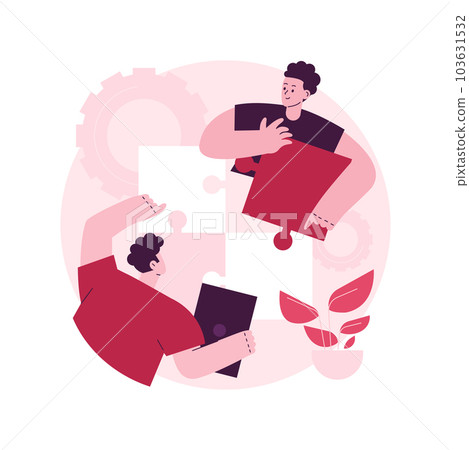 Collaboration abstract concept vector illustration. Working team collaboration, enterprise cooperation, colleagues mutual assistance, business meeting, effective communication abstract metaphor. 103631532