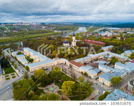 Aerial view of Kaluga on Oka river 103631678