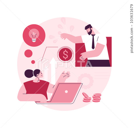Intellectual capital abstract concept vector illustration. Intellectual wealth, structural capital, company human resources investment, money-making sources, enterprise brains abstract metaphor. 103631679