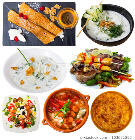 Dishes of traditional Bulgarian cuisine Dishes of traditional Bulgarian cuisine 103631893