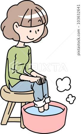 A woman who has foot bath A woman who has foot bath 103632641