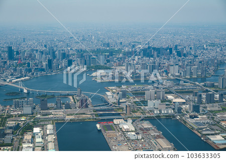 Tokyo Port Odaiba seen from the sky Sumida River mouth Tokyo Port Odaiba seen from the sky Sumida River mouth 103633305