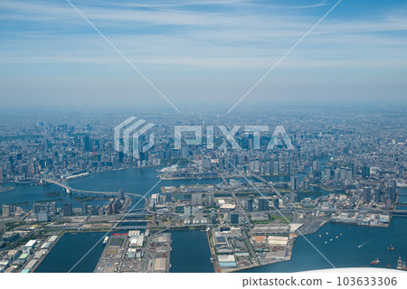 Tokyo Port Odaiba seen from the sky Sumida River mouth Tokyo Port Odaiba seen from the sky Sumida River mouth 103633306