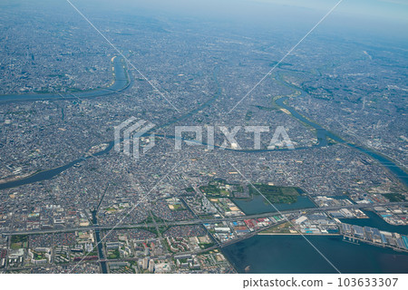 Tokyo Joto area seen from the sky Tokyo Joto area seen from the sky 103633307