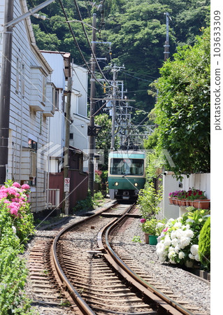 接近長谷站的江之電（神奈川縣鎌倉市坂下） 103633309