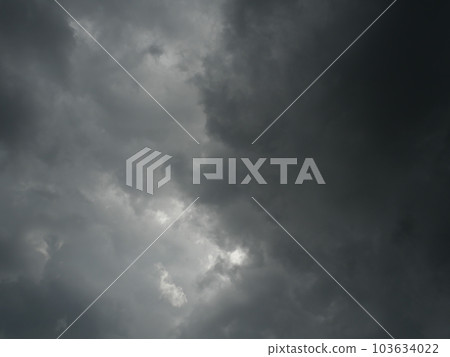 Cumulonimbus cloud formations on tropical sky , Nimbus moving , Abstract background from natural phenomenon and gray clouds hunk , Thailand 103634022