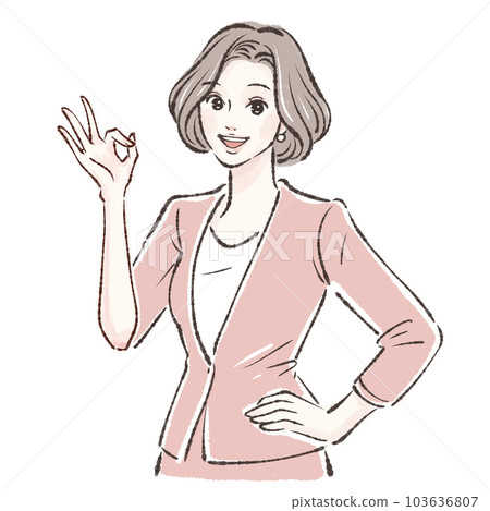 指點、點、解說、說明、注意、教學、老師、講師、老師、專家、解說員、女人插圖素材 103636807