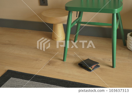 left wallet on floor at home left wallet on floor at home 103637313