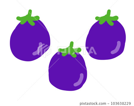 Cute 3 rice eggplant / hand-drawn illustration material Cute 3 rice eggplant / hand-drawn illustration material 103638229