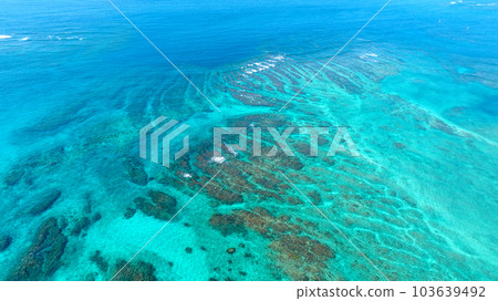 沖繩海的航拍照片 沖繩海的航拍照片 103639492