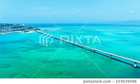 Aerial photo of the sea in Okinawa Aerial photo of the sea in Okinawa 103639496