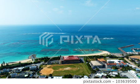 Aerial photo of the sea in Okinawa Aerial photo of the sea in Okinawa 103639500