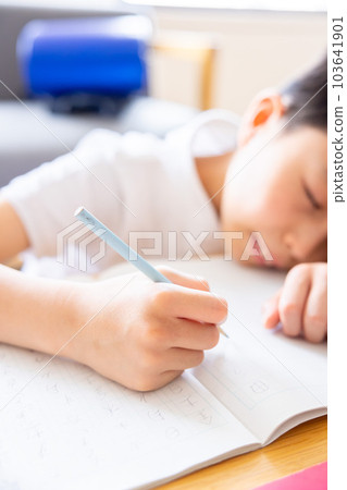 母親看著她的孩子學習 母親看著她的孩子學習 103641901