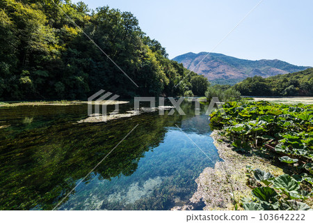 Landscape of the Blue Eye Natural Springs near Saranda, in south Albania Landscape of the Blue Eye Natural Springs near Saranda, in south Albania 103642222