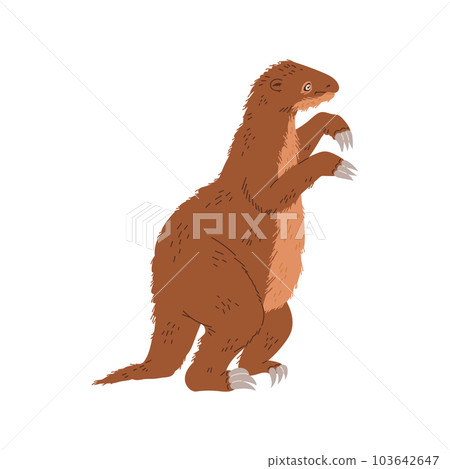 Vector illustration of Giant sloth, ground sloth extinct anima, isolated on white background Vector illustration of Giant sloth, ground sloth extinct anima, isolated on white background 103642647
