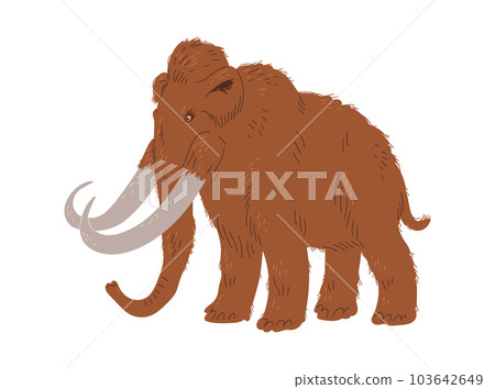 Vector illustration of woolly mammoth, concept of prehistoric period animals, isolated on white background Vector illustration of woolly mammoth, concept of prehistoric period animals, isolated on white background 103642649