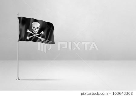 Pirate flag, Jolly Roger isolated on white Pirate flag, Jolly Roger isolated on white 103643308